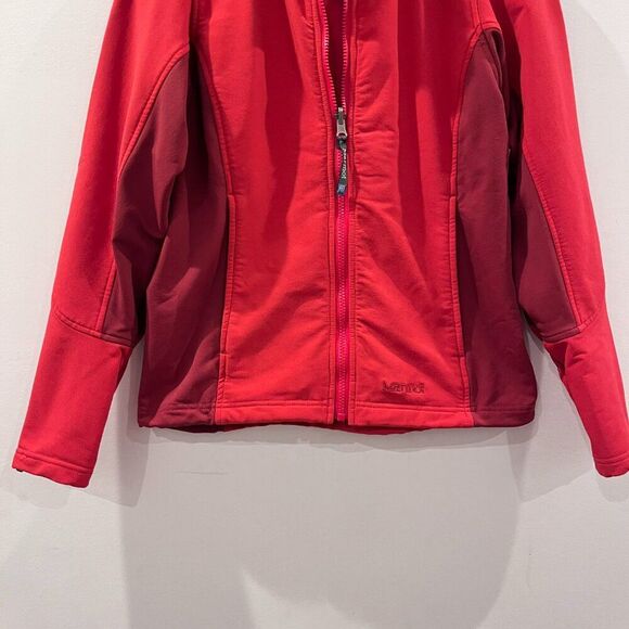 Marmot Fleece Lined Soft Shell Jacket Size Small Women's Red Zip Front - Picture 3 of 6